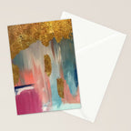 Gold Leaf & Indigo Blue Abstract Stationery Card Gallery Image 2