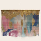 Gold Leaf & Indigo Blue Abstract Wall Hanging Gallery Image 1