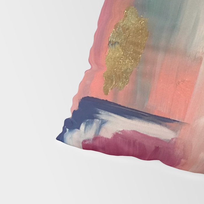 Gold Leaf & Indigo Blue Abstract Pillow Sham Gallery Image 4