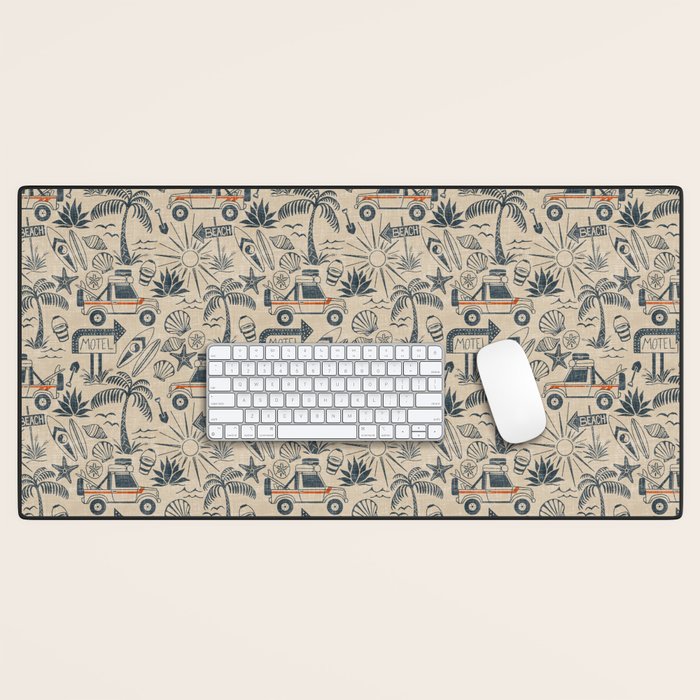 Baja - classic blue and red Desk Mat Gallery Image 1