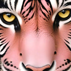 Miss Me? Tiger Portrait, Jungle Pose Tropical Nature Wildlife, Animals Wild Forest Eyes, Close-up Leopard Panther Cheetah Cats Pink Mixed Media Coffee Mug Gallery Image 2