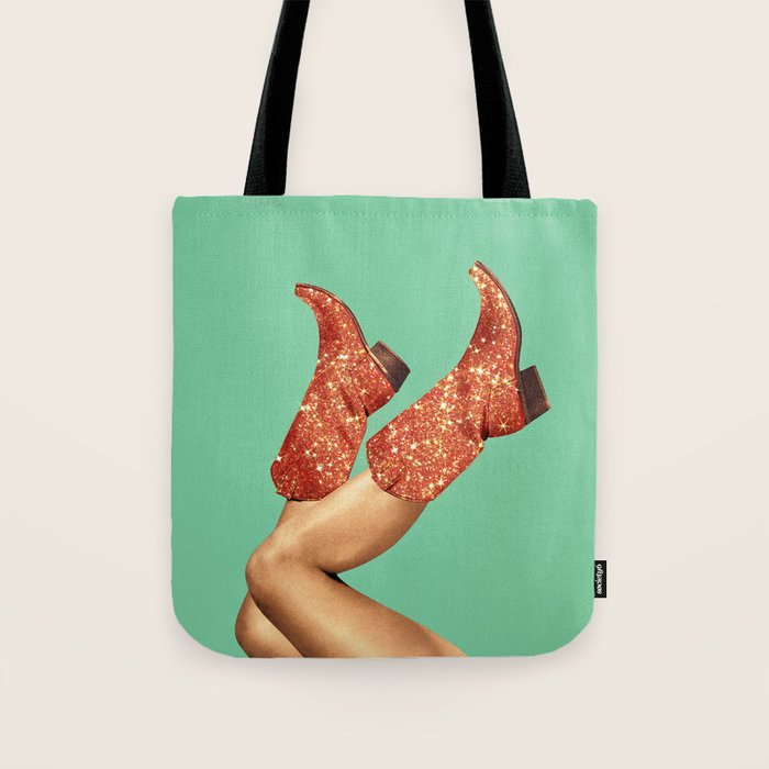 These Boots - Glitter Showgirl Orange Tote Bag Gallery Image 1