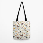 Horses and Flowers, Sunrise Floral, Cream, Horse Print, Horse Illustration, Pink and Yellow, Equestrian, Little Girls Tote Bag Gallery Image 2