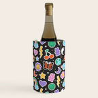 Fun retro cartoon doodle sticker pattern Wine Chiller Gallery Image 3