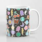 Fun retro cartoon doodle sticker pattern Coffee Mug Gallery Image 1