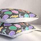 Fun retro cartoon doodle sticker pattern Pillow Sham Gallery Image 3