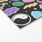 Fun retro cartoon doodle sticker pattern Welcome Mat Gallery Image 2