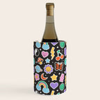 Fun retro cartoon doodle sticker pattern Wine Chiller Gallery Image 2