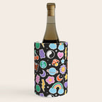 Fun retro cartoon doodle sticker pattern Wine Chiller Gallery Image 1