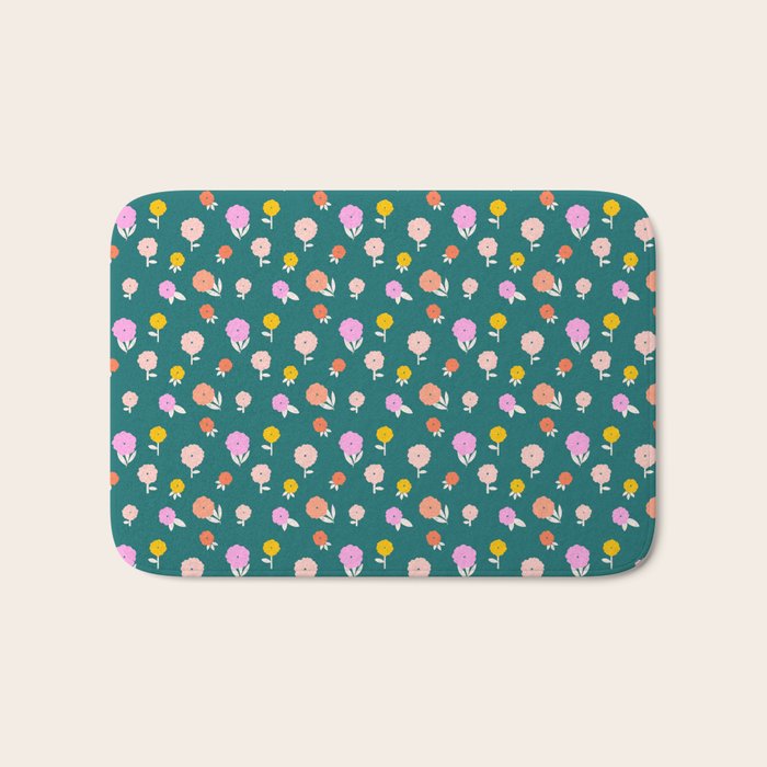 Holiday Blooms Pattern Bath Mat Gallery Image 1