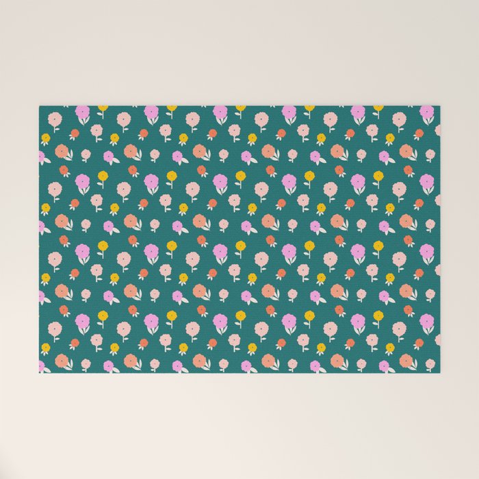 Holiday Blooms Pattern Welcome Mat Gallery Image 1