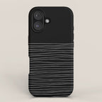Hand Striped black and white iPhone Case Gallery Image 1