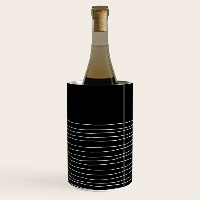 Hand Striped black and white Wine Chiller Gallery Image 2