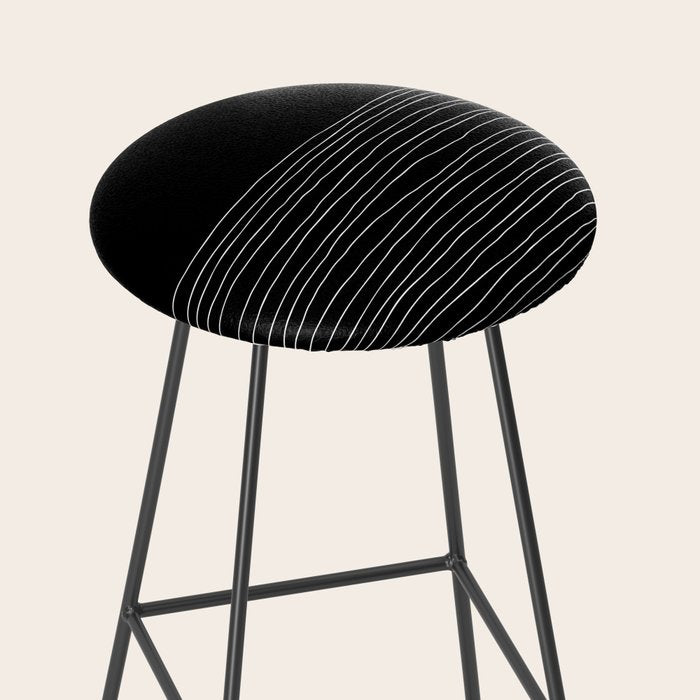 Hand Striped black and white Stool Gallery Image 2