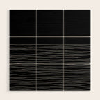 Hand Striped black and white Wood Wall Art Gallery Image 1