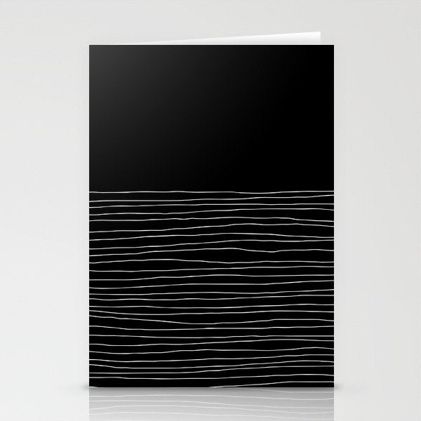 Hand Striped black and white Stationery Card Gallery Image 1