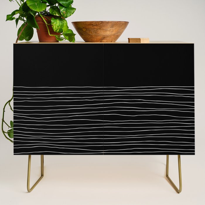 Hand Striped black and white Credenza Gallery Image 1