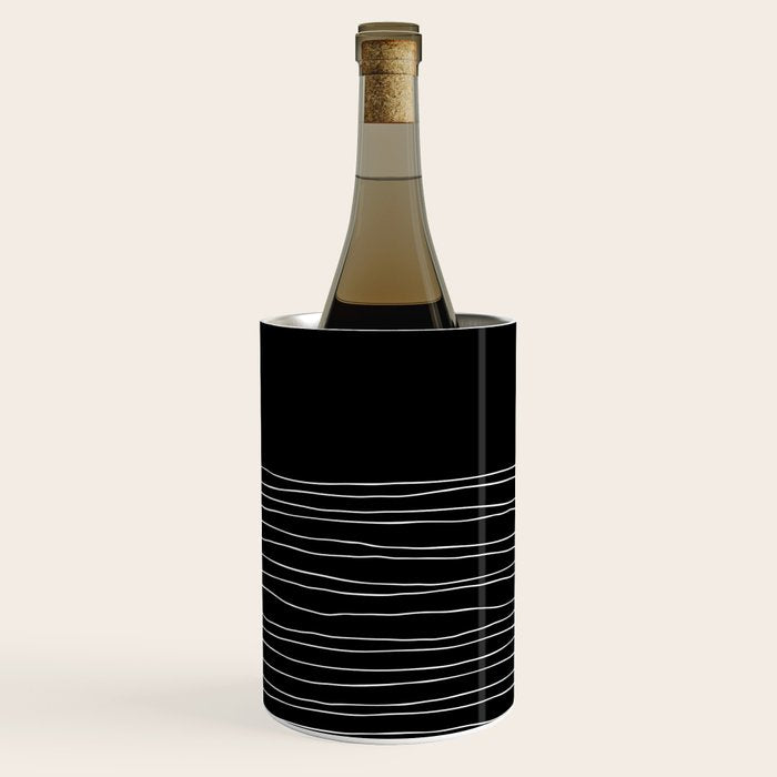 Hand Striped black and white Wine Chiller Gallery Image 3
