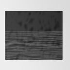 Hand Striped black and white Throw Blanket Gallery Image 2