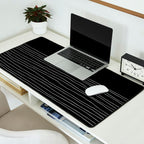 Hand Striped black and white Desk Mat Gallery Image 2