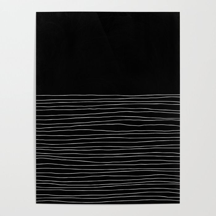 Hand Striped black and white Poster Gallery Image 4