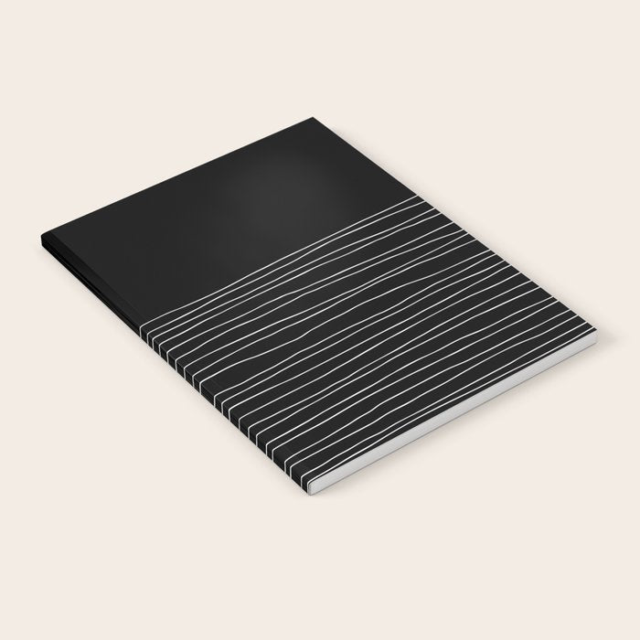 Hand Striped black and white Notebook Gallery Image 2
