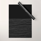 Hand Striped black and white Wrapping Paper Gallery Image 1