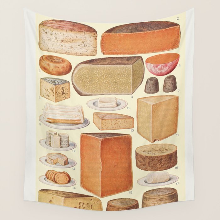 Vintage Cheese Wall Tapestry Gallery Image 1