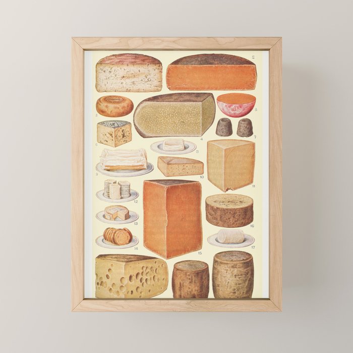 Vintage Cheese Mini Art Print Gallery Image 1