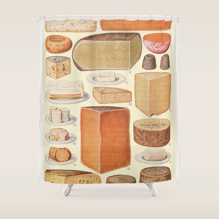 Vintage Cheese Shower Curtain