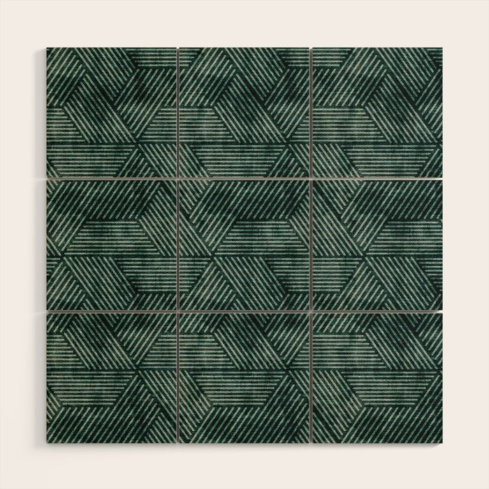 cadence triangles - dark green Wood Wall Art Gallery Image 1