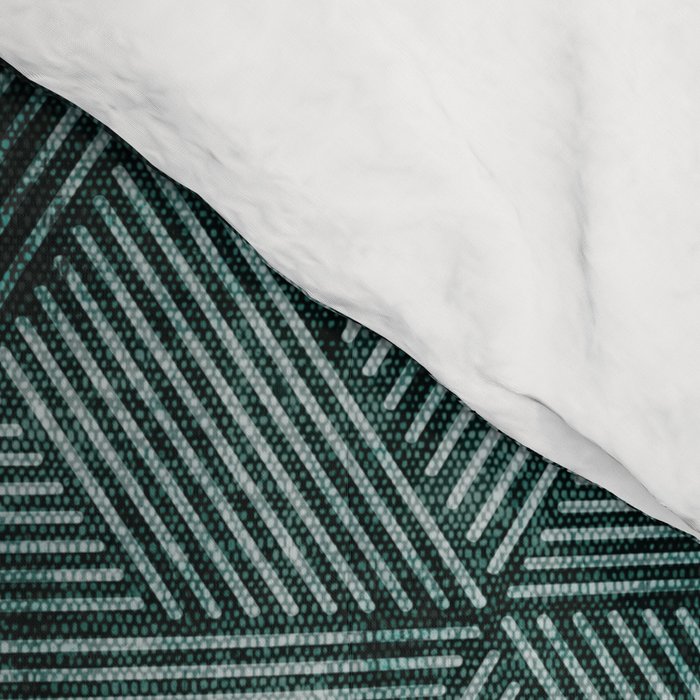 cadence triangles - dark green Comforter Gallery Image 4