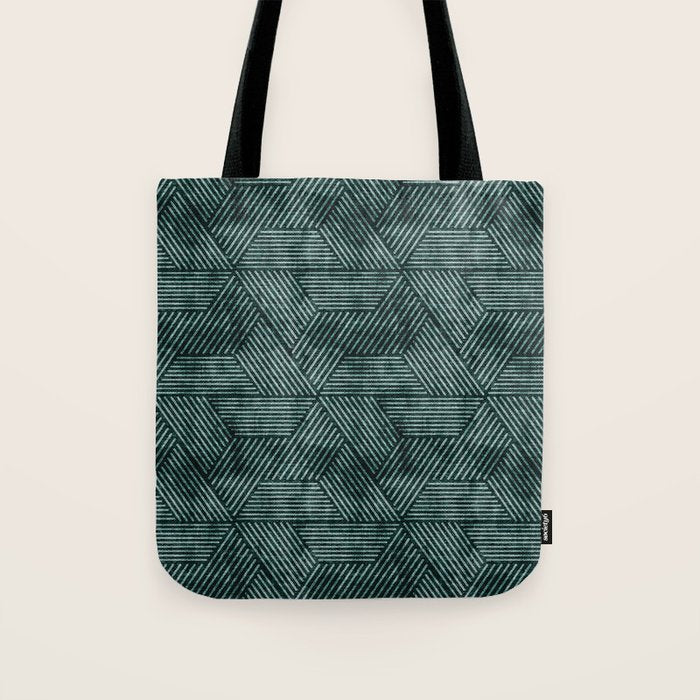 cadence triangles - dark green Tote Bag Gallery Image 1