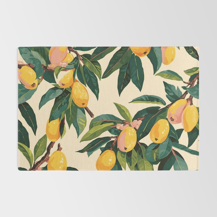 Yellow Mangos Summer Tropical Pattern Rug Gallery Image 2