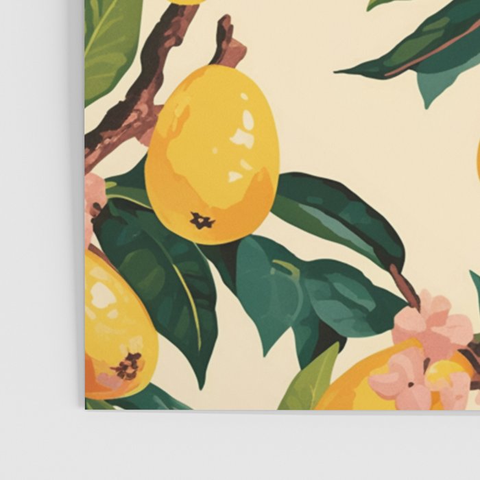 Yellow Mangos Summer Tropical Pattern Poster Gallery Image 3