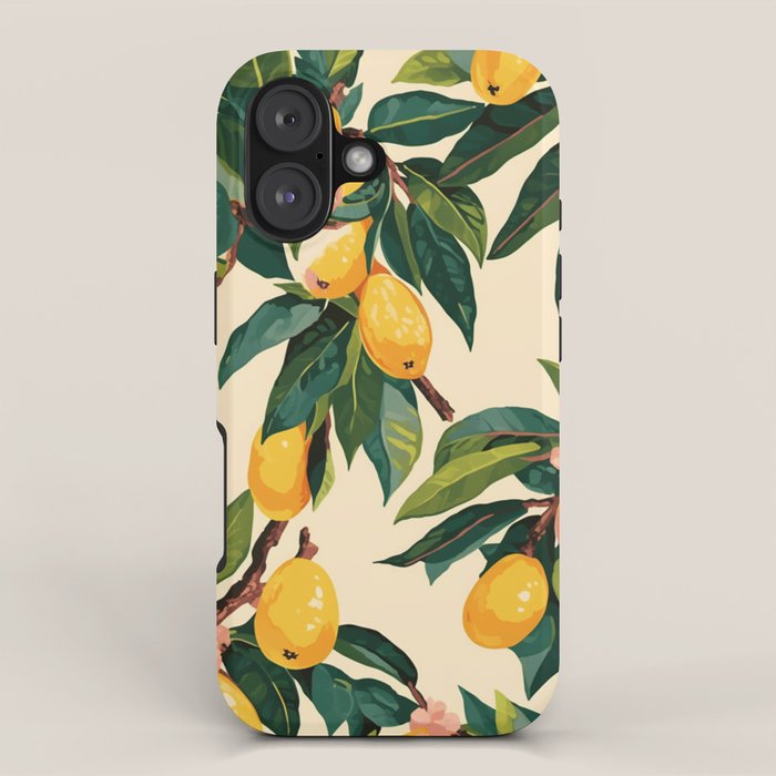 Yellow Mangos Summer Tropical Pattern iPhone Case Gallery Image 1