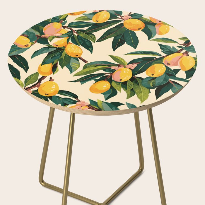 Yellow Mangos Summer Tropical Pattern Side Table Gallery Image 2