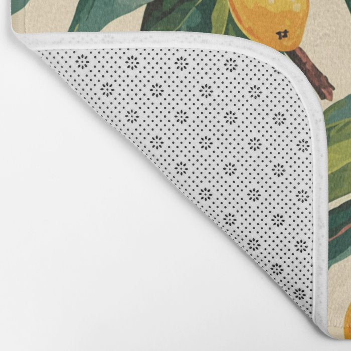 Yellow Mangos Summer Tropical Pattern Bath Mat Gallery Image 2