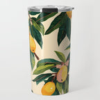 Yellow Mangos Summer Tropical Pattern Travel Mug Gallery Image 1