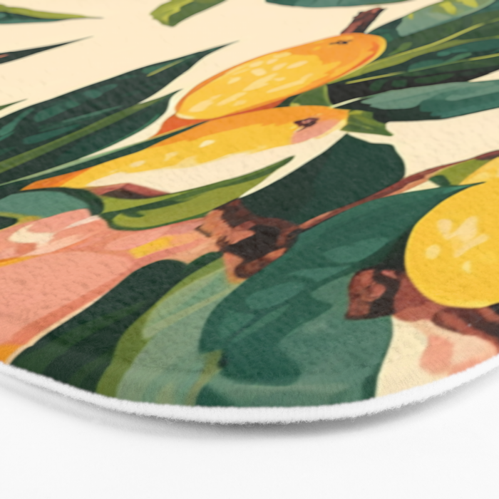 Yellow Mangos Summer Tropical Pattern Bath Mat Gallery Image 3