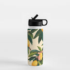 Yellow Mangos Summer Tropical Pattern Water Bottle Gallery Image 1