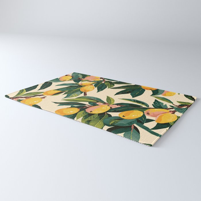 Yellow Mangos Summer Tropical Pattern Rug Gallery Image 3