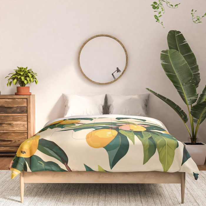 Yellow Mangos Summer Tropical Pattern Comforter Gallery Image 3