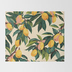 Yellow Mangos Summer Tropical Pattern Throw Blanket Gallery Image 2