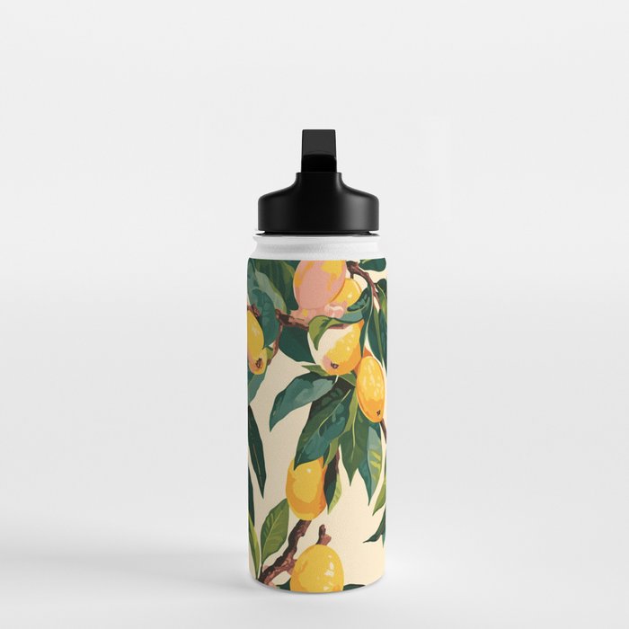 Yellow Mangos Summer Tropical Pattern Water Bottle Gallery Image 3