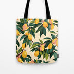 Yellow Mangos Summer Tropical Pattern Tote Bag Gallery Image 1