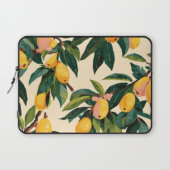 Yellow Mangos Summer Tropical Pattern Laptop Sleeve Gallery Image 1