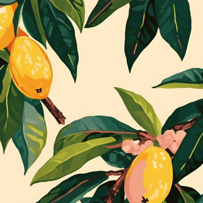 Yellow Mangos Summer Tropical Pattern Coffee Mug Gallery Image 2