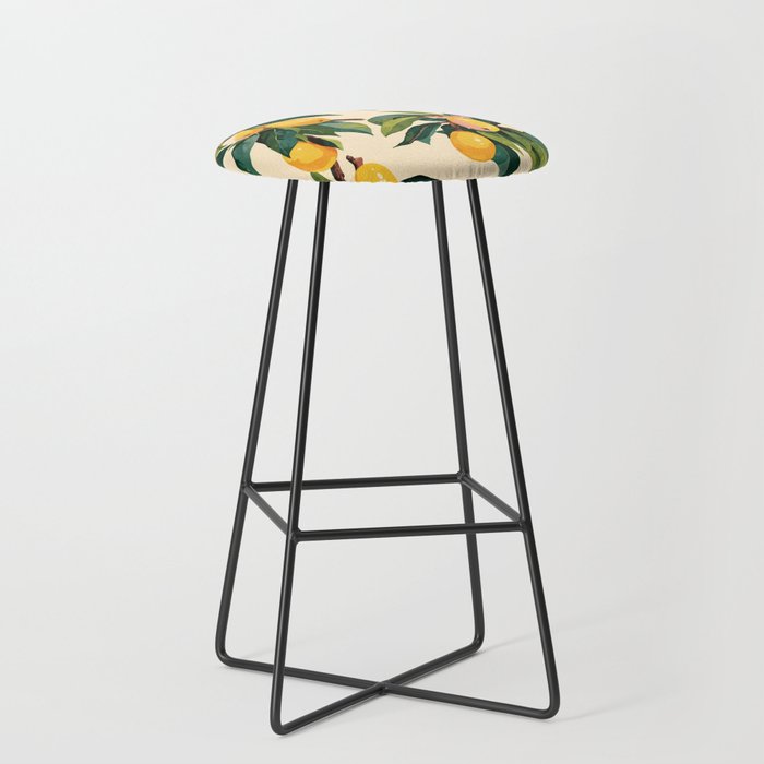 Yellow Mangos Summer Tropical Pattern Stool Gallery Image 1