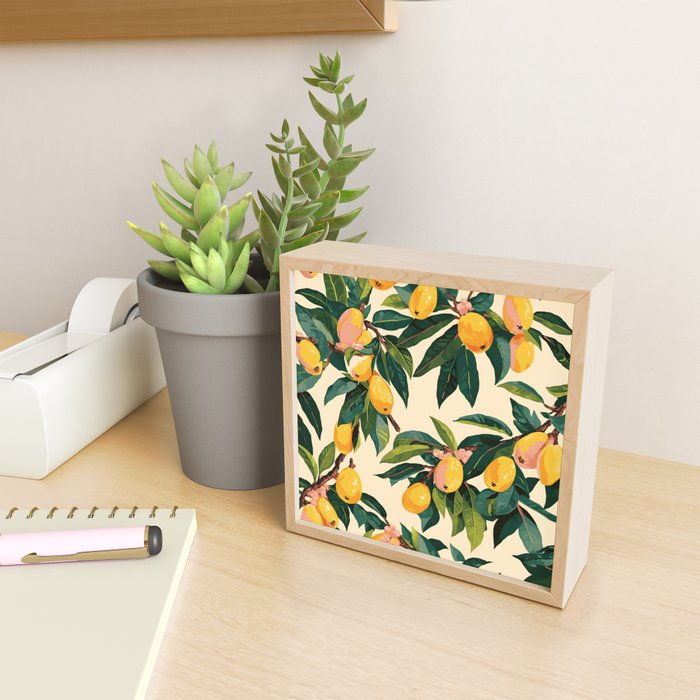Yellow Mangos Summer Tropical Pattern Mini Art Print Gallery Image 2